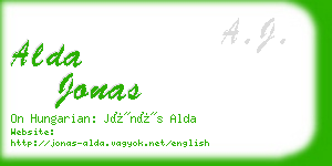 alda jonas business card